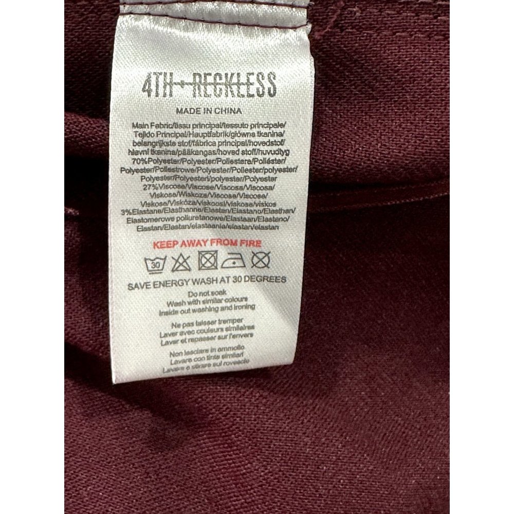 4TH RECKLESS Women's Burgundy Jogger LARGE - Picture 4 of 6